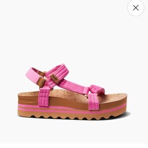 Reef Cushion Rem Hi Comfort Platform Sandal Pink Sz 9